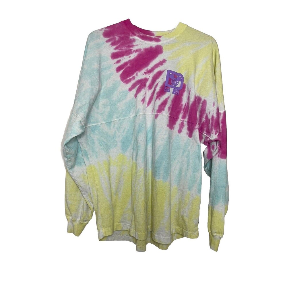 Disney Spirit Jersey Adult Large Tie Dye Cotton Disney World Spellout Colorful